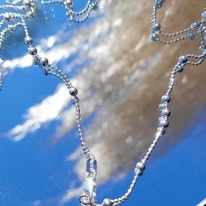 🆕️925 Sterling Silver Ball Bead Necklace